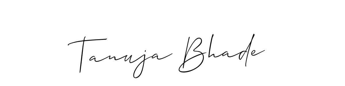 You should practise on your own different ways (Allison_Script) to write your name (Tanuja Bhade) in signature. don't let someone else do it for you. Tanuja Bhade signature style 2 images and pictures png