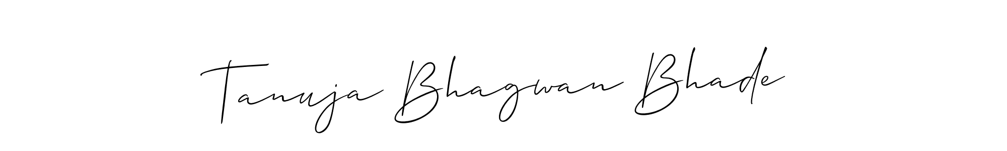 if you are searching for the best signature style for your name Tanuja Bhagwan Bhade. so please give up your signature search. here we have designed multiple signature styles  using Allison_Script. Tanuja Bhagwan Bhade signature style 2 images and pictures png