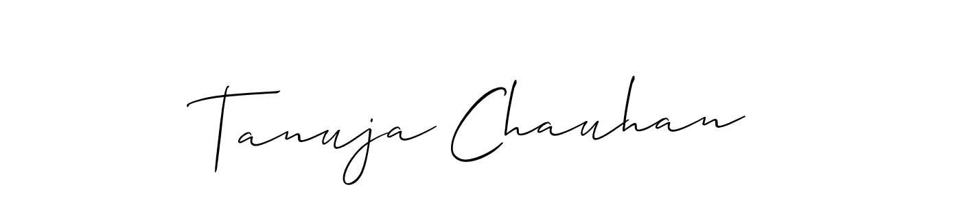 You should practise on your own different ways (Allison_Script) to write your name (Tanuja Chauhan) in signature. don't let someone else do it for you. Tanuja Chauhan signature style 2 images and pictures png