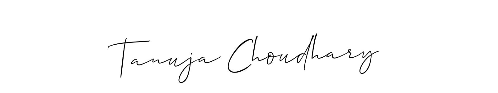 You should practise on your own different ways (Allison_Script) to write your name (Tanuja Choudhary) in signature. don't let someone else do it for you. Tanuja Choudhary signature style 2 images and pictures png