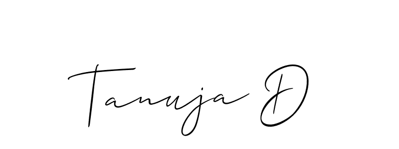 Make a beautiful signature design for name Tanuja D. Use this online signature maker to create a handwritten signature for free. Tanuja D signature style 2 images and pictures png