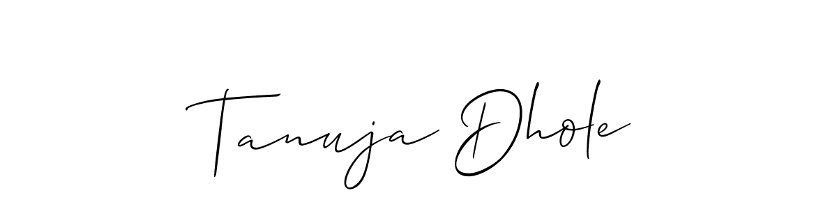 Make a short Tanuja Dhole signature style. Manage your documents anywhere anytime using Allison_Script. Create and add eSignatures, submit forms, share and send files easily. Tanuja Dhole signature style 2 images and pictures png