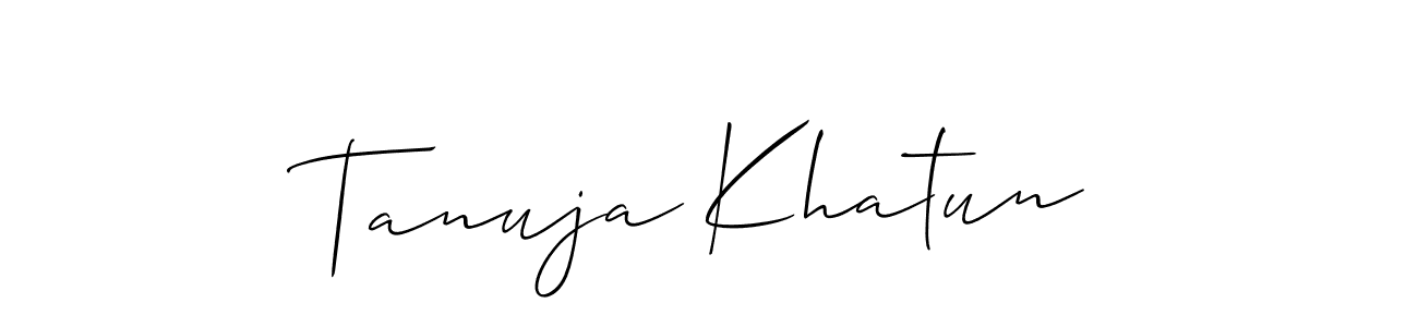 How to Draw Tanuja Khatun signature style? Allison_Script is a latest design signature styles for name Tanuja Khatun. Tanuja Khatun signature style 2 images and pictures png