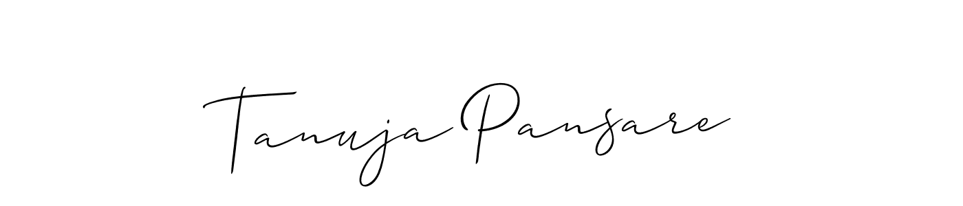 Allison_Script is a professional signature style that is perfect for those who want to add a touch of class to their signature. It is also a great choice for those who want to make their signature more unique. Get Tanuja Pansare name to fancy signature for free. Tanuja Pansare signature style 2 images and pictures png