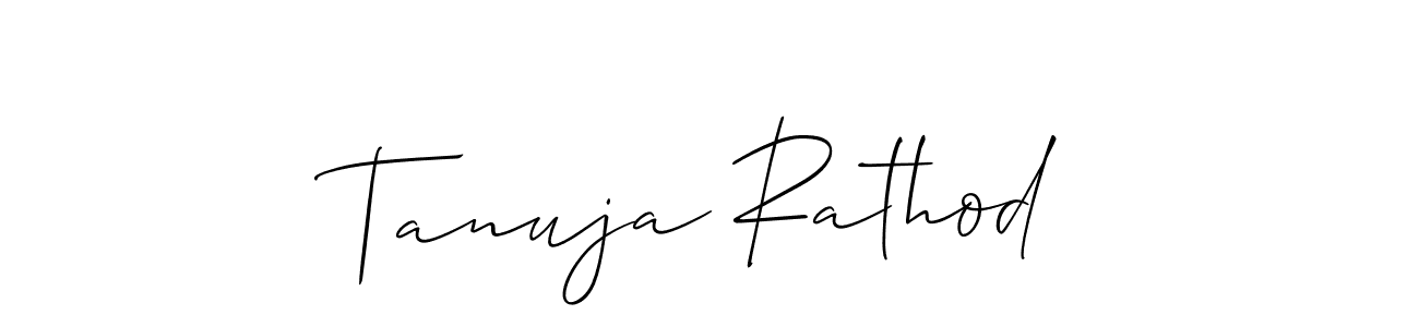 You should practise on your own different ways (Allison_Script) to write your name (Tanuja Rathod) in signature. don't let someone else do it for you. Tanuja Rathod signature style 2 images and pictures png