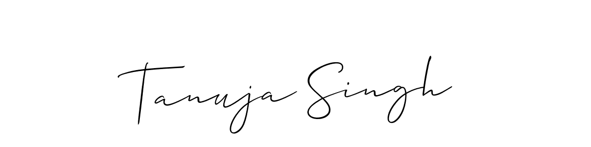 Use a signature maker to create a handwritten signature online. With this signature software, you can design (Allison_Script) your own signature for name Tanuja Singh. Tanuja Singh signature style 2 images and pictures png