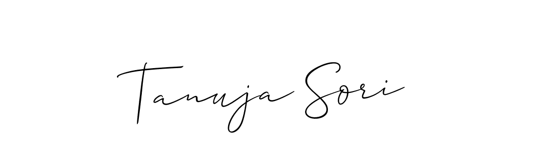 Make a beautiful signature design for name Tanuja Sori. With this signature (Allison_Script) style, you can create a handwritten signature for free. Tanuja Sori signature style 2 images and pictures png