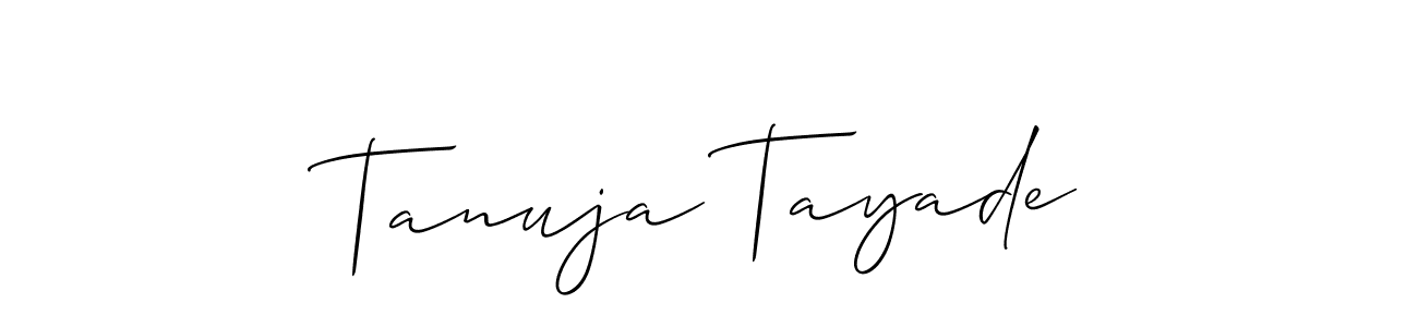 Also You can easily find your signature by using the search form. We will create Tanuja Tayade name handwritten signature images for you free of cost using Allison_Script sign style. Tanuja Tayade signature style 2 images and pictures png