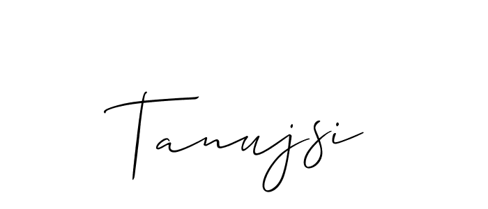 if you are searching for the best signature style for your name Tanujsi. so please give up your signature search. here we have designed multiple signature styles  using Allison_Script. Tanujsi signature style 2 images and pictures png