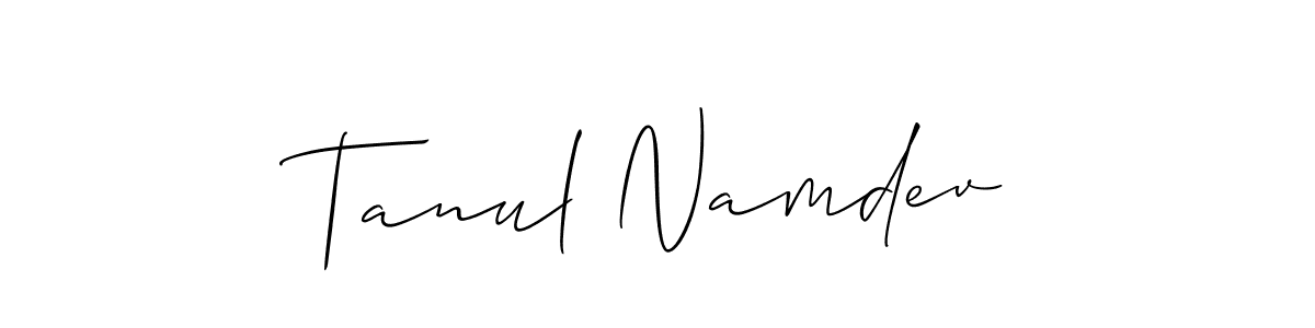 Make a short Tanul Namdev signature style. Manage your documents anywhere anytime using Allison_Script. Create and add eSignatures, submit forms, share and send files easily. Tanul Namdev signature style 2 images and pictures png