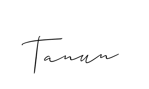 The best way (Allison_Script) to make a short signature is to pick only two or three words in your name. The name Tanun include a total of six letters. For converting this name. Tanun signature style 2 images and pictures png