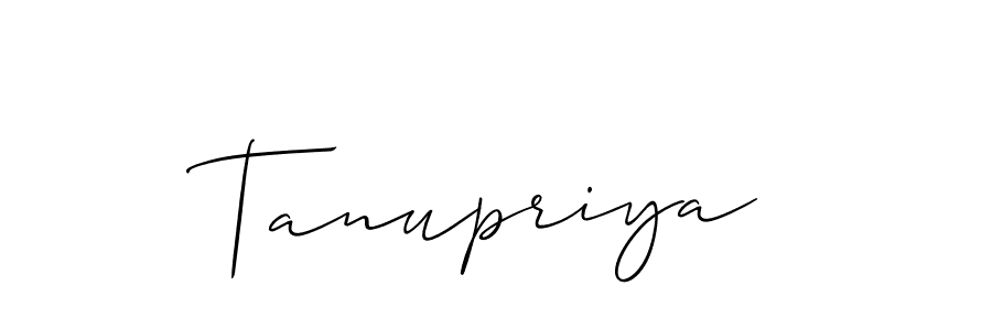 It looks lik you need a new signature style for name Tanupriya. Design unique handwritten (Allison_Script) signature with our free signature maker in just a few clicks. Tanupriya signature style 2 images and pictures png