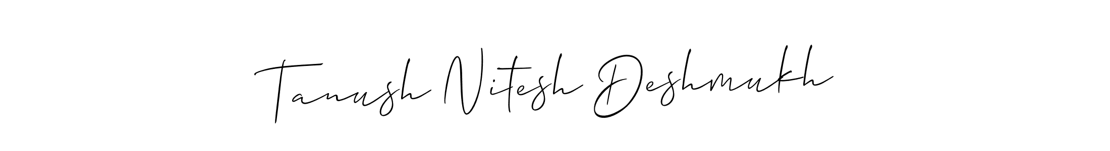 Tanush Nitesh Deshmukh stylish signature style. Best Handwritten Sign (Allison_Script) for my name. Handwritten Signature Collection Ideas for my name Tanush Nitesh Deshmukh. Tanush Nitesh Deshmukh signature style 2 images and pictures png