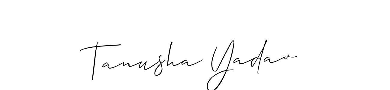 Create a beautiful signature design for name Tanusha Yadav. With this signature (Allison_Script) fonts, you can make a handwritten signature for free. Tanusha Yadav signature style 2 images and pictures png