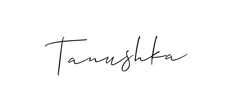 How to make Tanushka name signature. Use Allison_Script style for creating short signs online. This is the latest handwritten sign. Tanushka signature style 2 images and pictures png