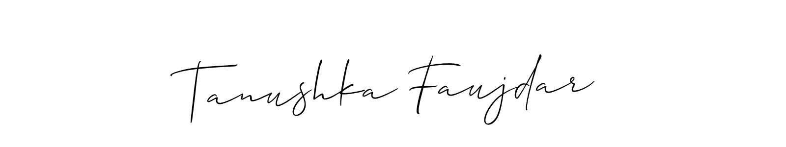 Use a signature maker to create a handwritten signature online. With this signature software, you can design (Allison_Script) your own signature for name Tanushka Faujdar. Tanushka Faujdar signature style 2 images and pictures png