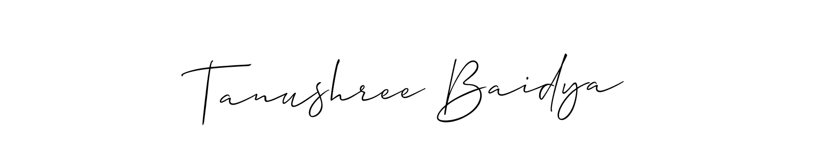 Use a signature maker to create a handwritten signature online. With this signature software, you can design (Allison_Script) your own signature for name Tanushree Baidya. Tanushree Baidya signature style 2 images and pictures png