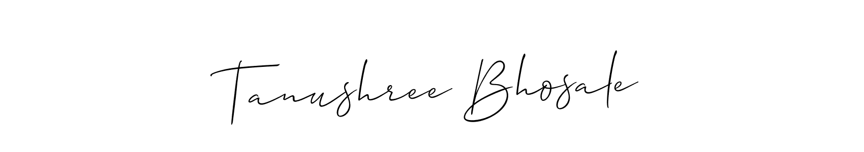 It looks lik you need a new signature style for name Tanushree Bhosale. Design unique handwritten (Allison_Script) signature with our free signature maker in just a few clicks. Tanushree Bhosale signature style 2 images and pictures png
