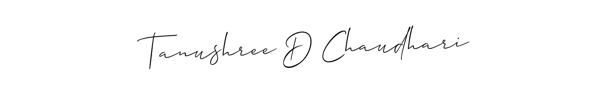 Make a beautiful signature design for name Tanushree D Chaudhari. With this signature (Allison_Script) style, you can create a handwritten signature for free. Tanushree D Chaudhari signature style 2 images and pictures png