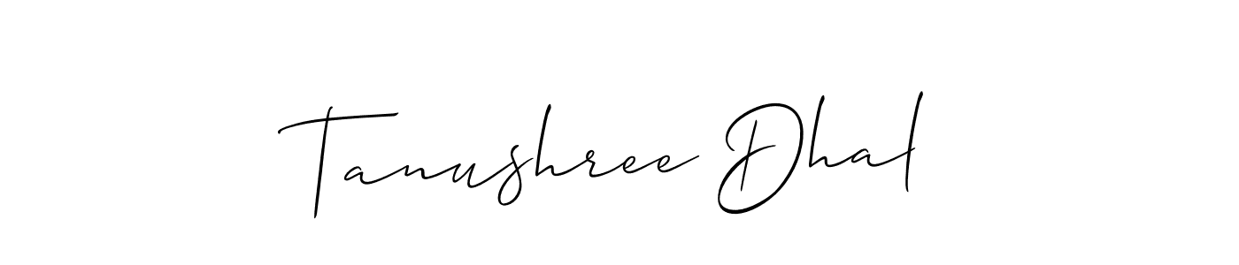 Create a beautiful signature design for name Tanushree Dhal. With this signature (Allison_Script) fonts, you can make a handwritten signature for free. Tanushree Dhal signature style 2 images and pictures png