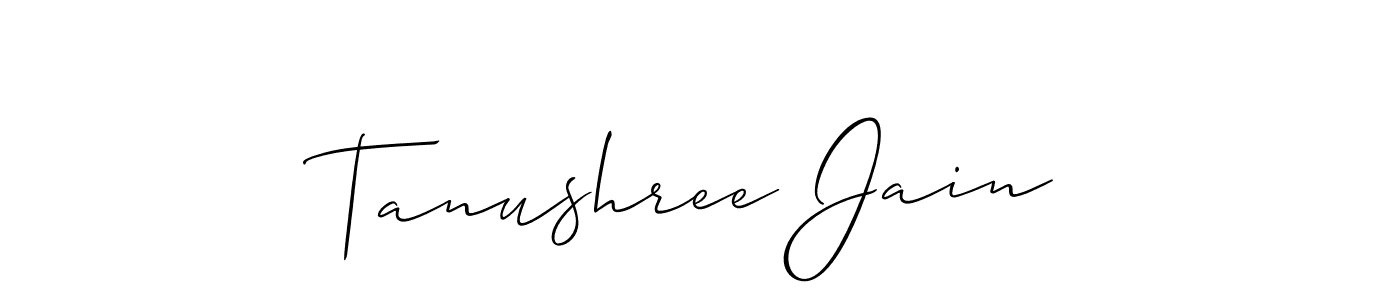 Create a beautiful signature design for name Tanushree Jain. With this signature (Allison_Script) fonts, you can make a handwritten signature for free. Tanushree Jain signature style 2 images and pictures png