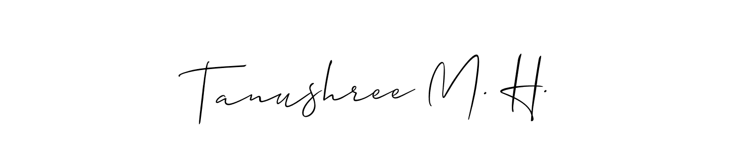 Tanushree M. H. stylish signature style. Best Handwritten Sign (Allison_Script) for my name. Handwritten Signature Collection Ideas for my name Tanushree M. H.. Tanushree M. H. signature style 2 images and pictures png