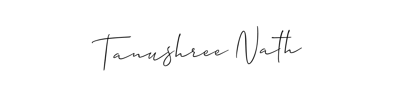 How to make Tanushree Nath name signature. Use Allison_Script style for creating short signs online. This is the latest handwritten sign. Tanushree Nath signature style 2 images and pictures png