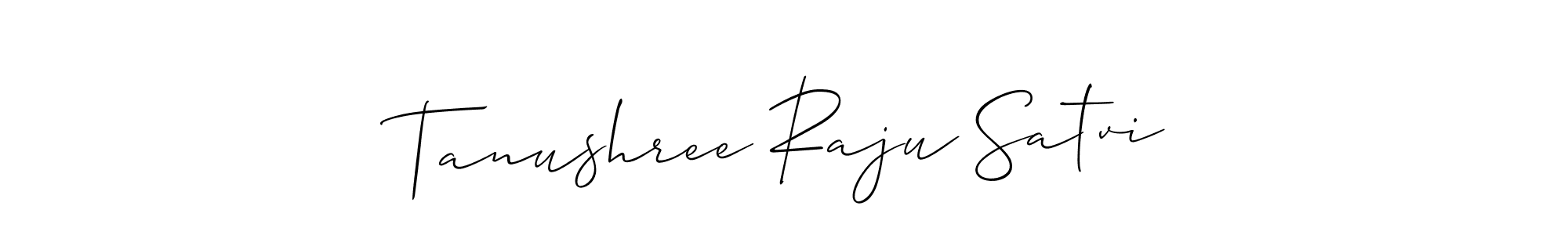 Make a beautiful signature design for name Tanushree Raju Satvi. With this signature (Allison_Script) style, you can create a handwritten signature for free. Tanushree Raju Satvi signature style 2 images and pictures png