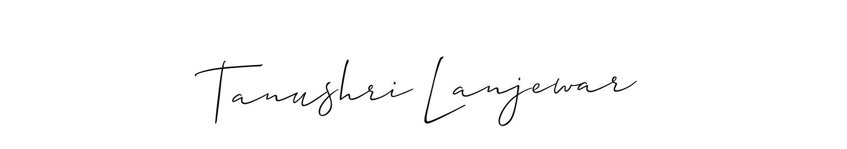 How to make Tanushri Lanjewar signature? Allison_Script is a professional autograph style. Create handwritten signature for Tanushri Lanjewar name. Tanushri Lanjewar signature style 2 images and pictures png