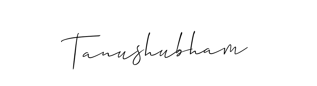Create a beautiful signature design for name Tanushubham. With this signature (Allison_Script) fonts, you can make a handwritten signature for free. Tanushubham signature style 2 images and pictures png