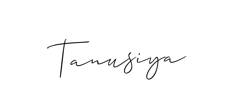 How to make Tanusiya signature? Allison_Script is a professional autograph style. Create handwritten signature for Tanusiya name. Tanusiya signature style 2 images and pictures png