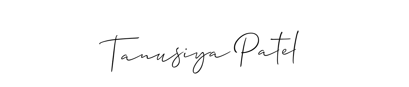 This is the best signature style for the Tanusiya Patel name. Also you like these signature font (Allison_Script). Mix name signature. Tanusiya Patel signature style 2 images and pictures png