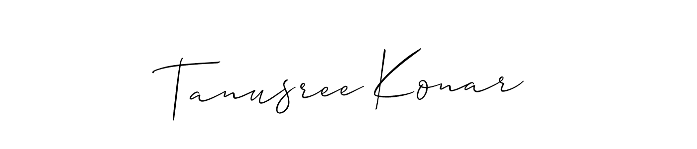 How to make Tanusree Konar signature? Allison_Script is a professional autograph style. Create handwritten signature for Tanusree Konar name. Tanusree Konar signature style 2 images and pictures png