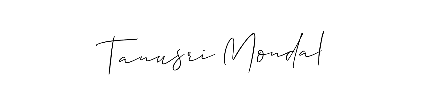 Create a beautiful signature design for name Tanusri Mondal. With this signature (Allison_Script) fonts, you can make a handwritten signature for free. Tanusri Mondal signature style 2 images and pictures png