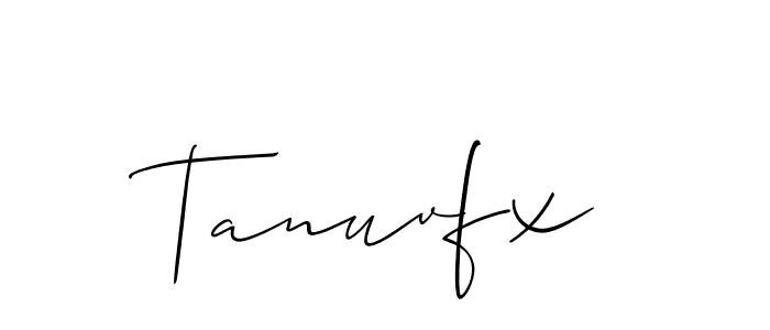 Make a beautiful signature design for name Tanuvfx. With this signature (Allison_Script) style, you can create a handwritten signature for free. Tanuvfx signature style 2 images and pictures png
