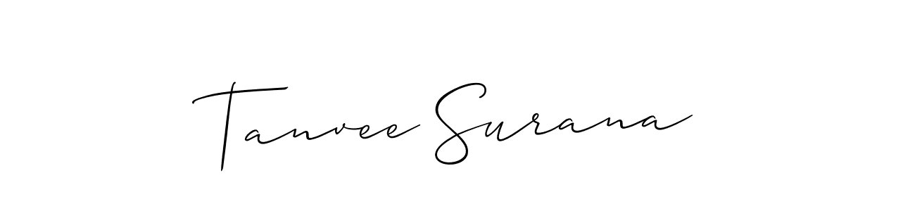 How to Draw Tanvee Surana signature style? Allison_Script is a latest design signature styles for name Tanvee Surana. Tanvee Surana signature style 2 images and pictures png