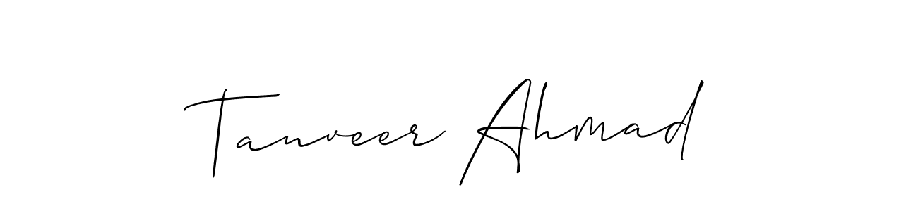 How to make Tanveer Ahmad name signature. Use Allison_Script style for creating short signs online. This is the latest handwritten sign. Tanveer Ahmad signature style 2 images and pictures png