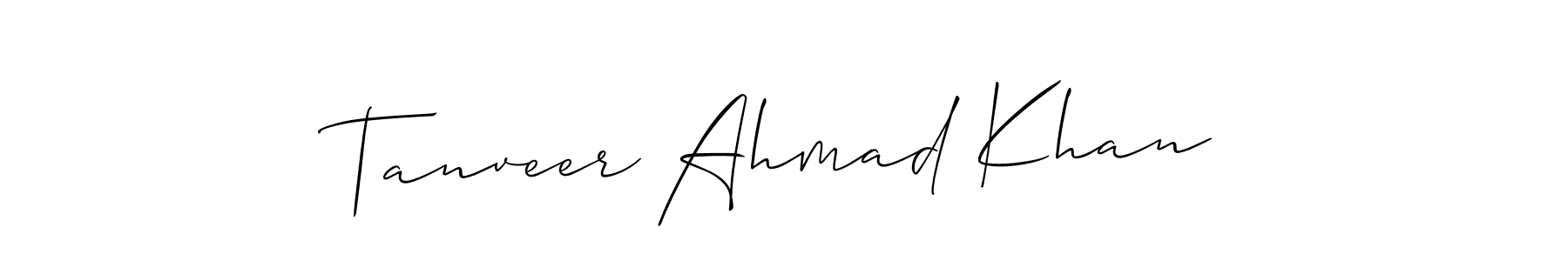 You should practise on your own different ways (Allison_Script) to write your name (Tanveer Ahmad Khan) in signature. don't let someone else do it for you. Tanveer Ahmad Khan signature style 2 images and pictures png