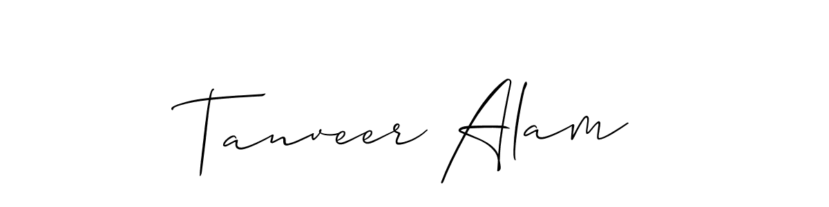 Make a beautiful signature design for name Tanveer Alam. With this signature (Allison_Script) style, you can create a handwritten signature for free. Tanveer Alam signature style 2 images and pictures png