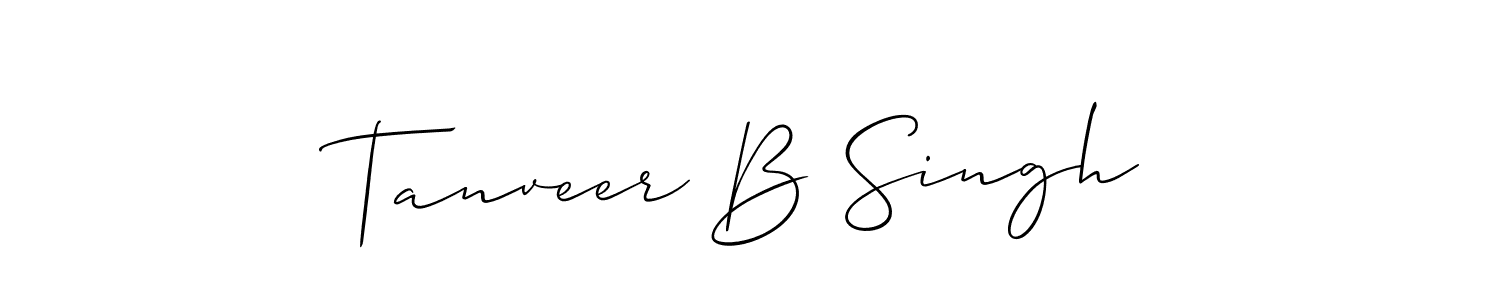 Allison_Script is a professional signature style that is perfect for those who want to add a touch of class to their signature. It is also a great choice for those who want to make their signature more unique. Get Tanveer B Singh name to fancy signature for free. Tanveer B Singh signature style 2 images and pictures png
