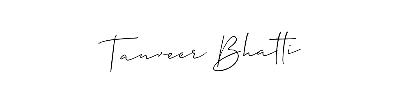 This is the best signature style for the Tanveer Bhatti name. Also you like these signature font (Allison_Script). Mix name signature. Tanveer Bhatti signature style 2 images and pictures png
