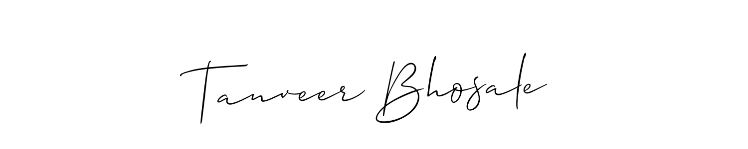 How to make Tanveer Bhosale name signature. Use Allison_Script style for creating short signs online. This is the latest handwritten sign. Tanveer Bhosale signature style 2 images and pictures png