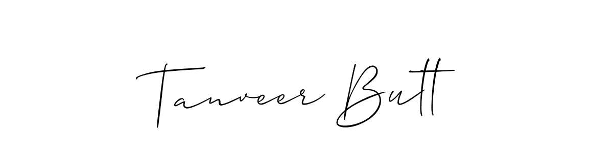 It looks lik you need a new signature style for name Tanveer Butt. Design unique handwritten (Allison_Script) signature with our free signature maker in just a few clicks. Tanveer Butt signature style 2 images and pictures png