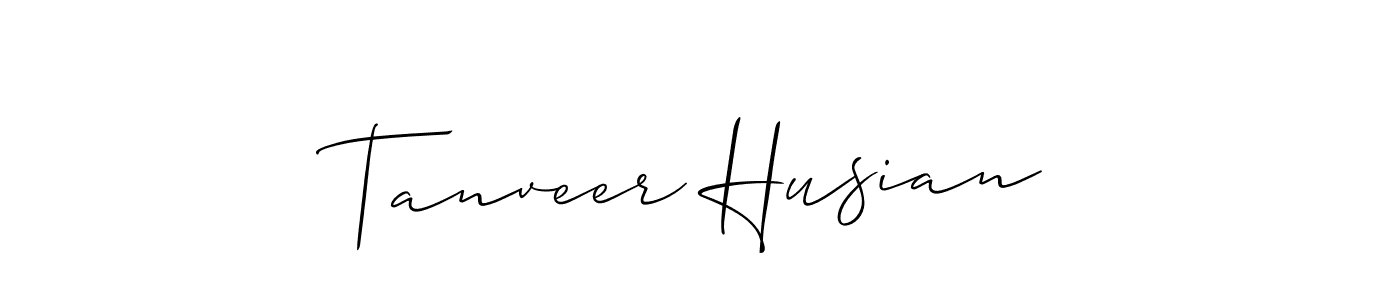 How to make Tanveer Husian signature? Allison_Script is a professional autograph style. Create handwritten signature for Tanveer Husian name. Tanveer Husian signature style 2 images and pictures png