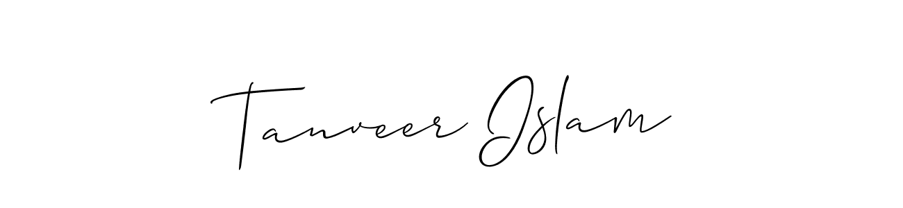 Allison_Script is a professional signature style that is perfect for those who want to add a touch of class to their signature. It is also a great choice for those who want to make their signature more unique. Get Tanveer Islam name to fancy signature for free. Tanveer Islam signature style 2 images and pictures png