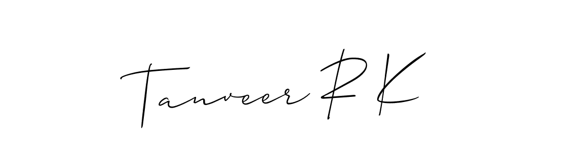 Tanveer R K stylish signature style. Best Handwritten Sign (Allison_Script) for my name. Handwritten Signature Collection Ideas for my name Tanveer R K. Tanveer R K signature style 2 images and pictures png