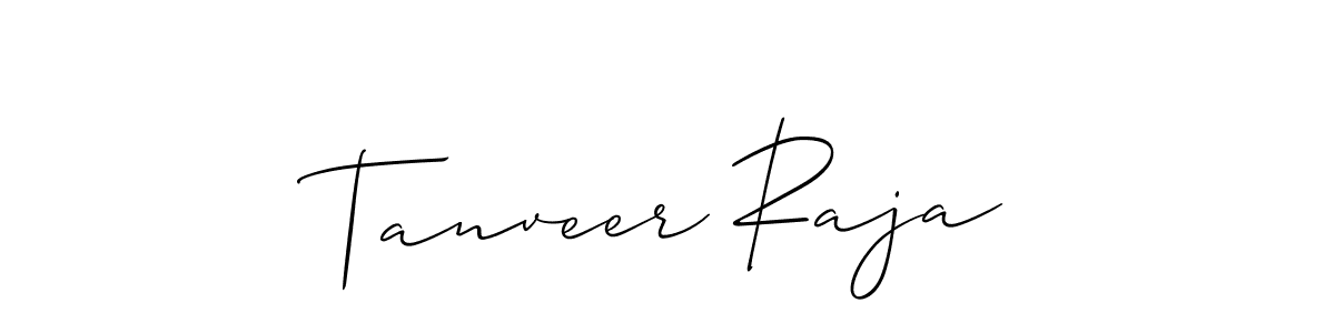 How to make Tanveer Raja name signature. Use Allison_Script style for creating short signs online. This is the latest handwritten sign. Tanveer Raja signature style 2 images and pictures png