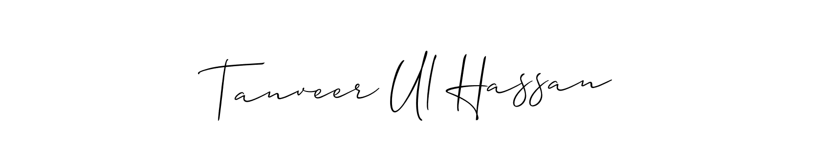 Use a signature maker to create a handwritten signature online. With this signature software, you can design (Allison_Script) your own signature for name Tanveer Ul Hassan. Tanveer Ul Hassan signature style 2 images and pictures png