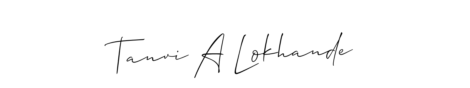 This is the best signature style for the Tanvi A Lokhande name. Also you like these signature font (Allison_Script). Mix name signature. Tanvi A Lokhande signature style 2 images and pictures png