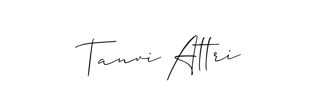 How to make Tanvi Attri name signature. Use Allison_Script style for creating short signs online. This is the latest handwritten sign. Tanvi Attri signature style 2 images and pictures png